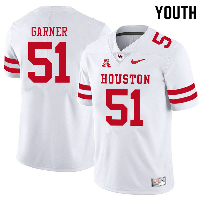 Youth #51 Jalen Garner Houston Cougars College Football Jerseys Sale-White